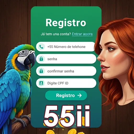 Formulário de cadastro da 55ii, facilitando o registro de novas contas.