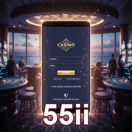 Tela de login móvel do 55ii Casino, facilitando o acesso aos jogos.
