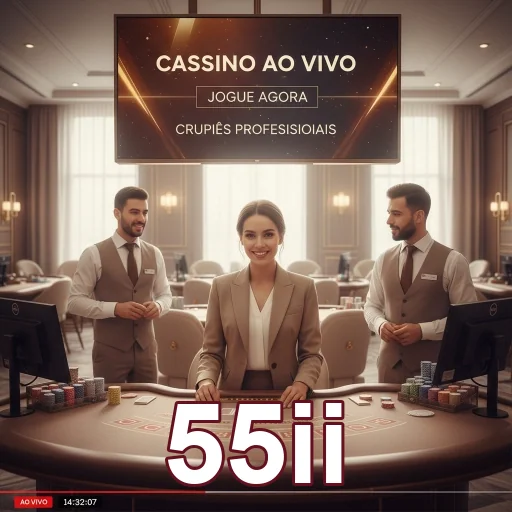 Imagem do cassino ao vivo no 55ii, destacando uma mesa de jogo animada e jogadores engagados.