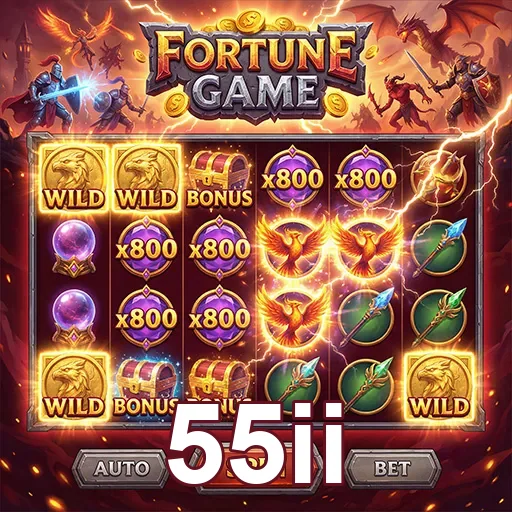 Jogabilidade do jogo de sorte 55ii, mostrando uma emocionante tela de apostas e prêmios.