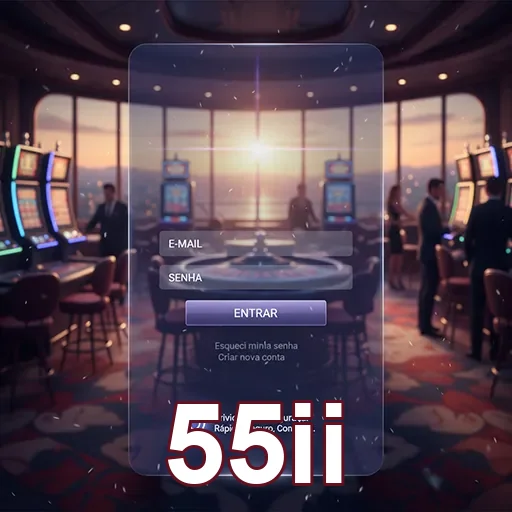 Tela de login do cassino 55ii, com design atraente e cores vibrantes.